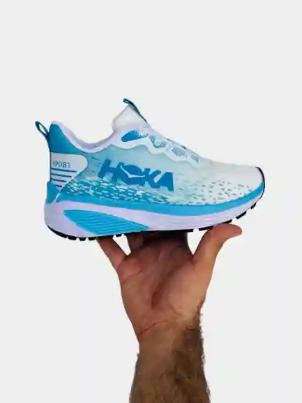 کتونی کفش اسپرت  hoka هوکا رنگ آبی فیروزه ای کد 164